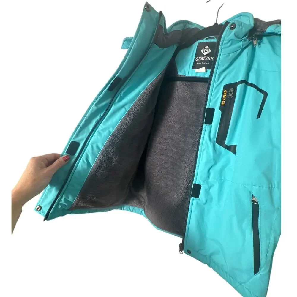 Gemyse Girls Waterproof‎ Winter Jacket Teal Blue Removable Hood Size 10/12